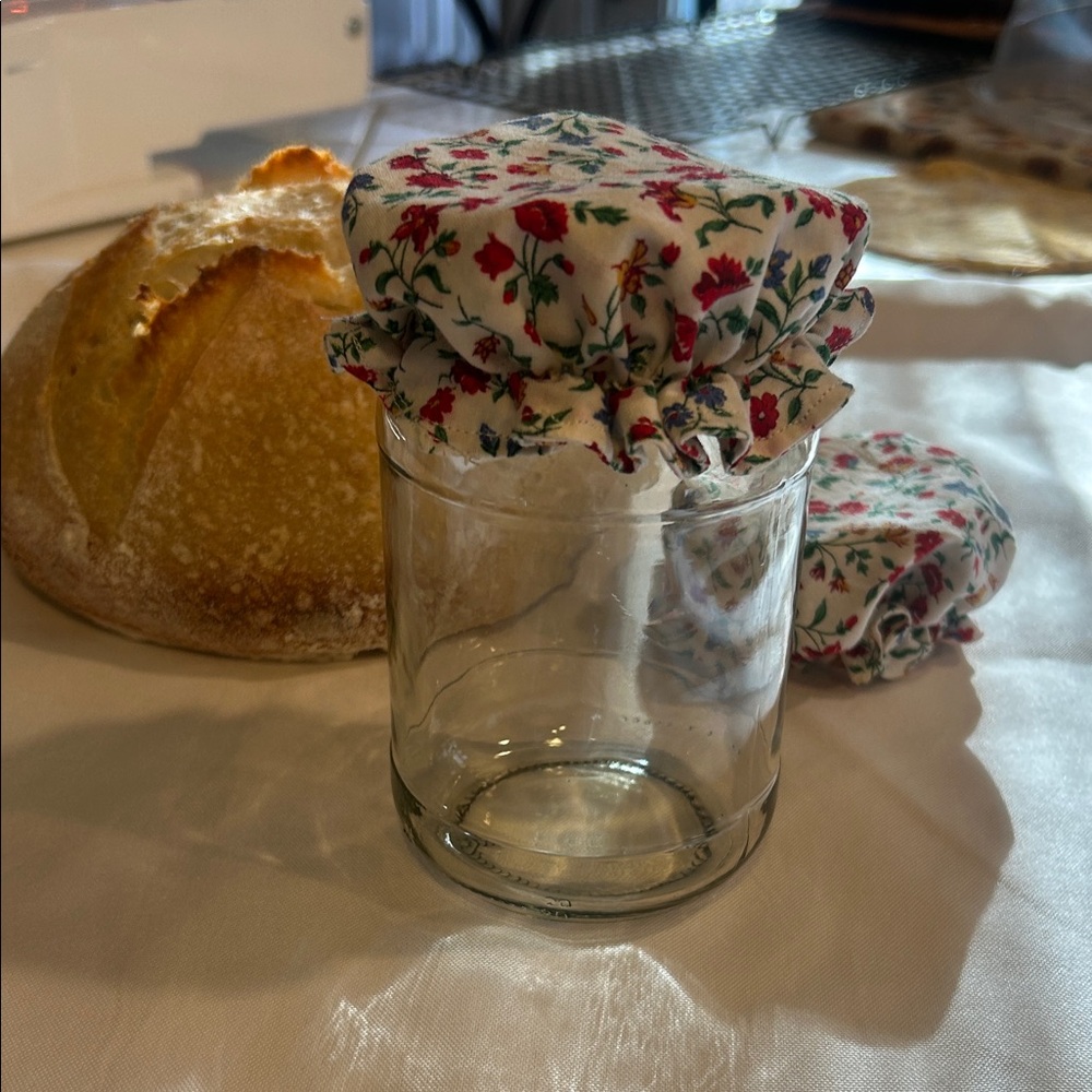 Floral Fabric Jar Covers - Set of 2 - Picture 2 of 14